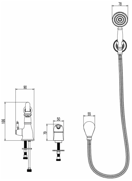 Смеситель для ванны и душа Lemark Villa (LM4847C)
